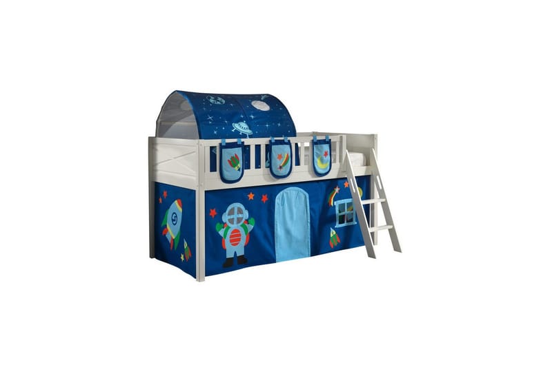Parvisänky tikkailla ja yhteensopiva tekstiilisetti (leikkiverho, tunneli ja säilytystaskut) Scott Astro - Astro - Huonekalut - Sänky - Kerrossängyt