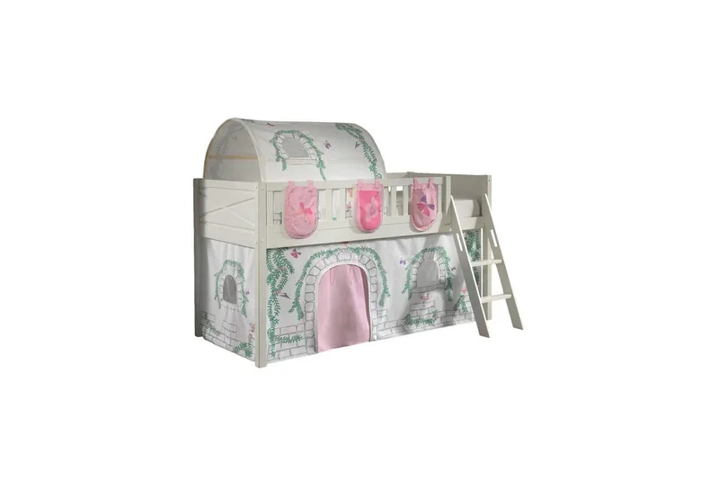 Parvisänky tikkailla ja yhteensopiva tekstiilisetti (leikkiverho, tunneli ja säilytystaskut) Scott Birdy - Birdy - Huonekalut - Sänky - Kerrossängyt