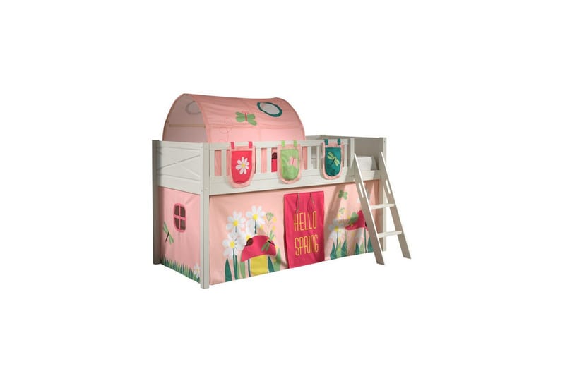 Parvisänky tikkailla ja yhteensopiva tekstiilisetti (leikkiverho, tunneli ja säilytystaskut) Scott Kevät - Kevät - Huonekalut - Sänky - Kerrossängyt