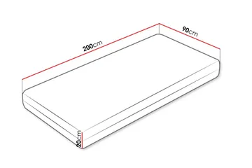 Afvan Jousipatja 90x200 cm - Valkoinen - Huonekalut - Sänky - Patja - Joustinpatjat