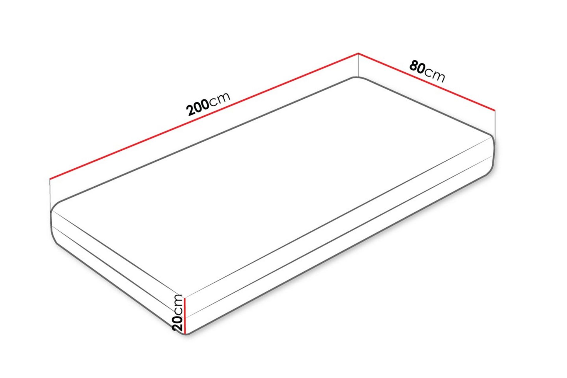 Afvan joustinpatja 80x200 cm - Valkoinen - Huonekalut - Sänky - Patja - Joustinpatjat