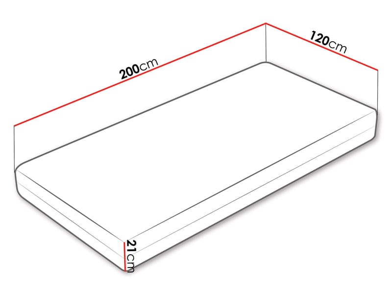 Brylan joustinpatja 120x200 cm - valkoinen - Huonekalut - Sänky - Patja - Petauspatja & sijauspatja