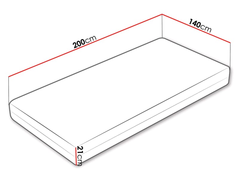 Brylan joustinpatja 140x200 cm - valkoinen - Huonekalut - Sänky - Patja - Petauspatja & sijauspatja