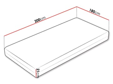 Brylan joustinpatja 180x200 cm - valkoinen - Huonekalut - Sänky - Patja - Petauspatja & sijauspatja