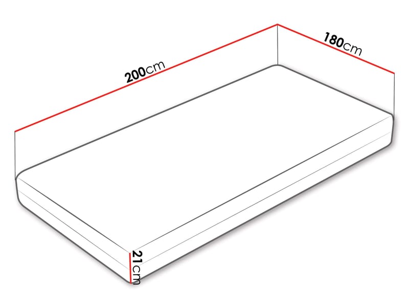 Brylan joustinpatja 180x200 cm - valkoinen - Huonekalut - Sänky - Patja - Petauspatja & sijauspatja