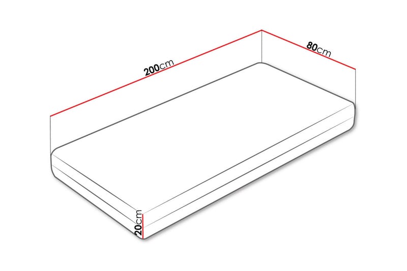 Earnest Jousipatja 80x200 cm - Valkoinen - Huonekalut - Sänky - Patja - Joustinpatjat