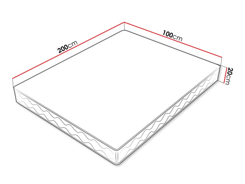 Edras Joustinpatja 100x200 cm - Valkoinen - Huonekalut - Sänky - Patja - Joustinpatjat