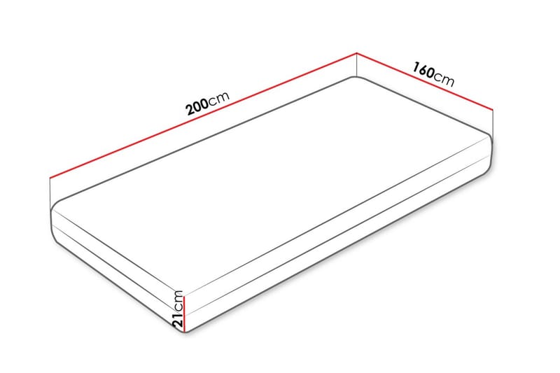 Flynt Jousipatja 160x200 cm - Valkoinen - Huonekalut - Sänky - Patja - Joustinpatjat
