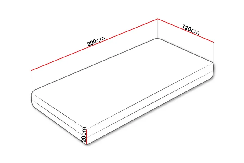 Freeborn joustinpatja 120x200 cm - Valkoinen - Huonekalut - Sänky - Patja - Joustinpatjat
