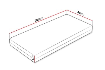 Frohike joustinpatja 80x200 cm - Valkoinen - Huonekalut - Sänky - Patja - Joustinpatjat