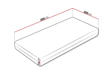 Fynlee Vaahdotettu Patja 200x200 cm - Valkoinen - Huonekalut - Sänky - Patja - Vaahtomuovipatja