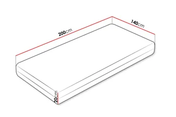 Gabri vaahtomuovipatja 140x200 cm - Valkoinen - Huonekalut - Sänky - Patja - Vaahtomuovipatja