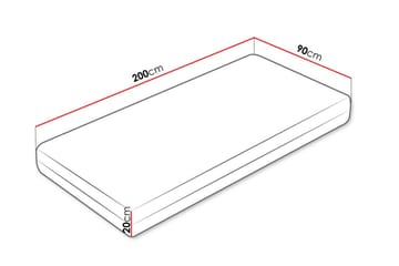 Gabri vaahtomuovipatja 90x200 cm - Valkoinen - Huonekalut - Sänky - Patja - Vaahtomuovipatja