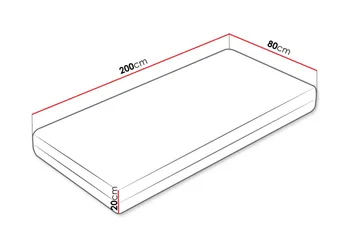 Gabri Vaahtopatja 80x200 cm - Valkoinen - Huonekalut - Sänky - Patja - Vaahtomuovipatja