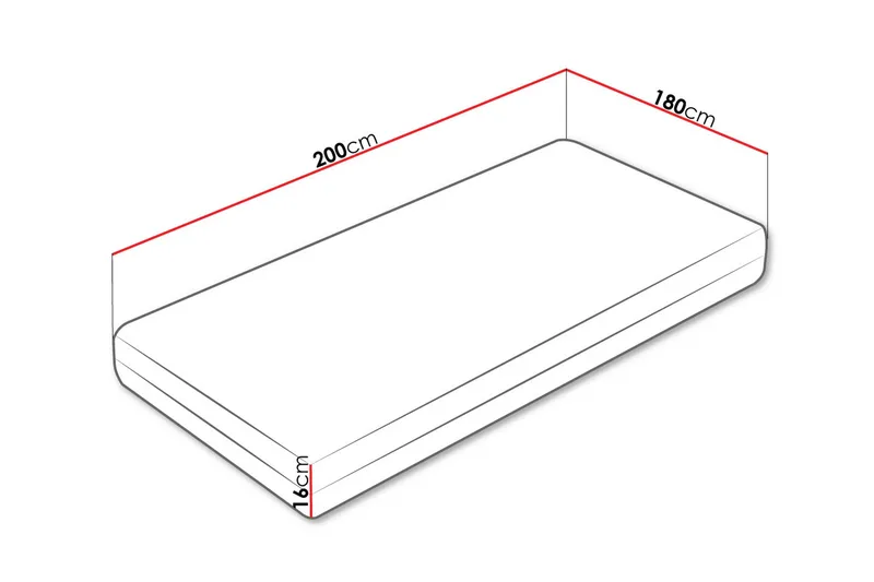 Gamini Vaahdotusmadrassi 180x200 cm - Valkoinen - Huonekalut - Sänky - Patja - Vaahtomuovipatja