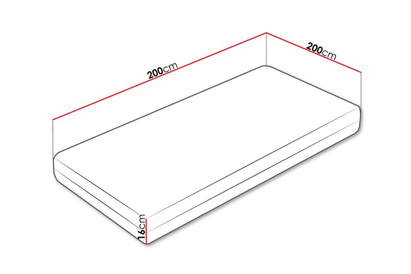 Gamini vaahtomuovipatja 200x200 cm - Valkoinen - Huonekalut - Sänky - Patja - Vaahtomuovipatja