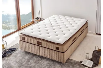 Joustinpatja 140x190 cm - Valkoinen/Ruskea - Huonekalut - Sänky - Patja - Joustinpatjat