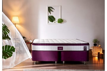 Joustinpatja 150x200 cm - Valkoinen/Liila - Huonekalut - Sänky - Patja - Joustinpatjat