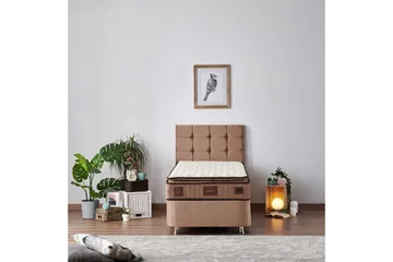 Joustinpatja 90x200 cm - Valkoinen/Ruskea - Huonekalut - Sänky - Patja - Joustinpatjat