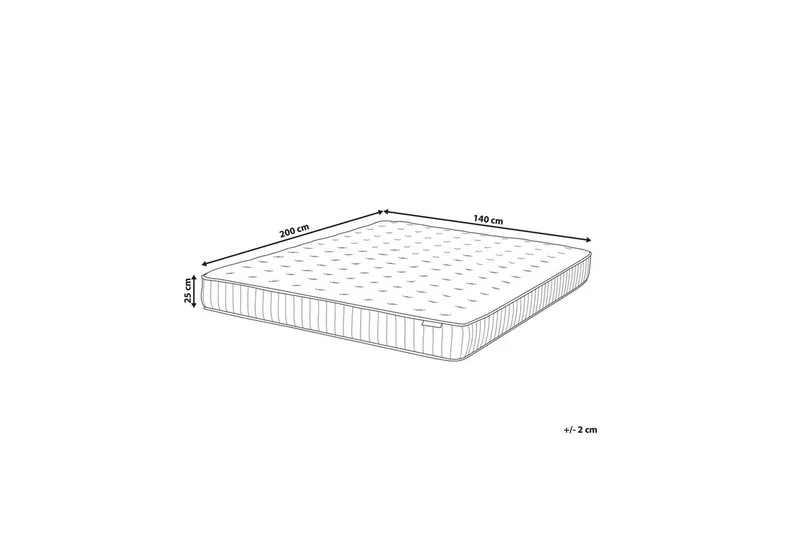 Joustinpatja Pleasant 140x200 cm, Kiinteä - 140x200 cm, Kiinteä - Huonekalut - Sänky - Patja - Joustinpatjat