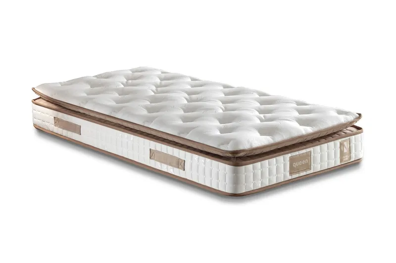 Joustinpatja 120x200 cm - Valkoinen/Ruskea - Huonekalut - Sänky - Patja - Joustinpatjat