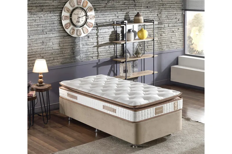 Joustinpatja 120x200 cm, Valkoinen/Ruskea