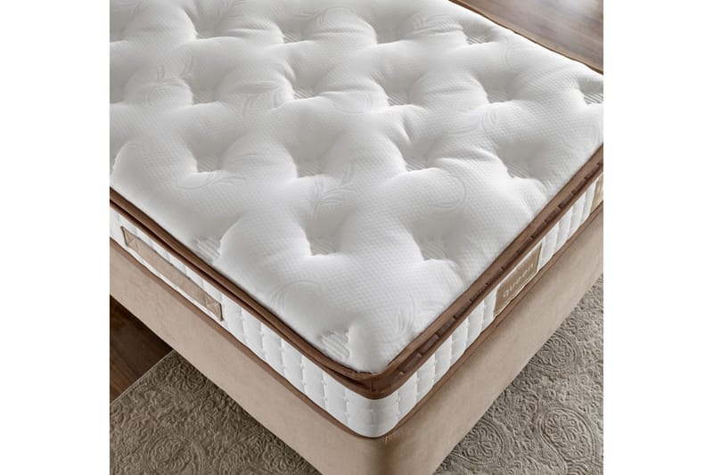 Joustinpatja 120x200 cm - Valkoinen/Ruskea - Huonekalut - Sänky - Patja - Joustinpatjat