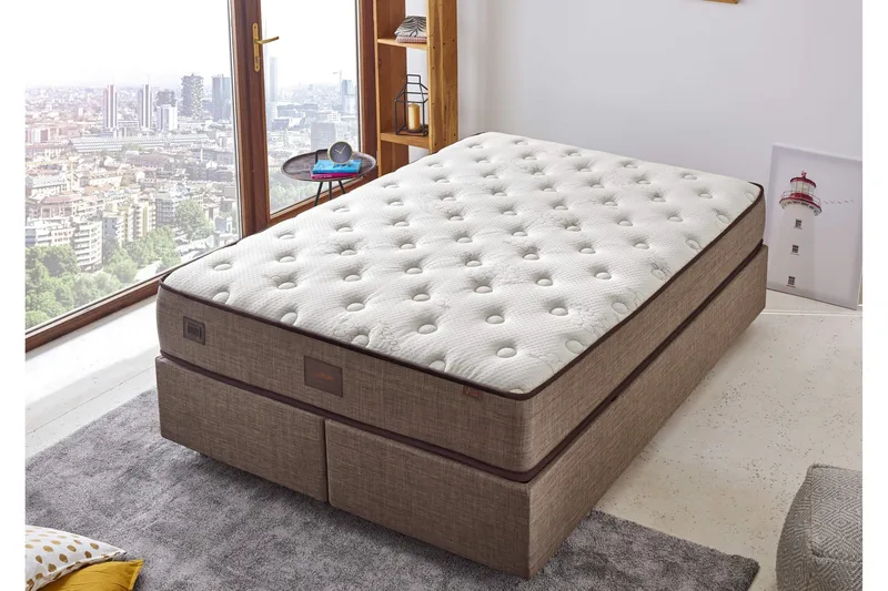 Joustinpatja 140x190 cm, Valkoinen/Beige