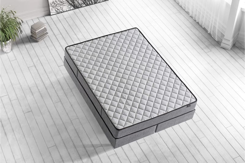 Joustinpatja 150x200 cm - Valkoinen/Harmaa - Huonekalut - Sänky - Patja - Joustinpatjat