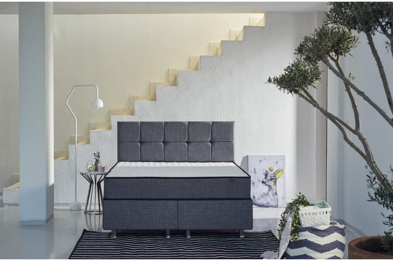 Joustinpatja 150x200 cm - Valkoinen/Harmaa - Huonekalut - Sänky - Patja - Joustinpatjat