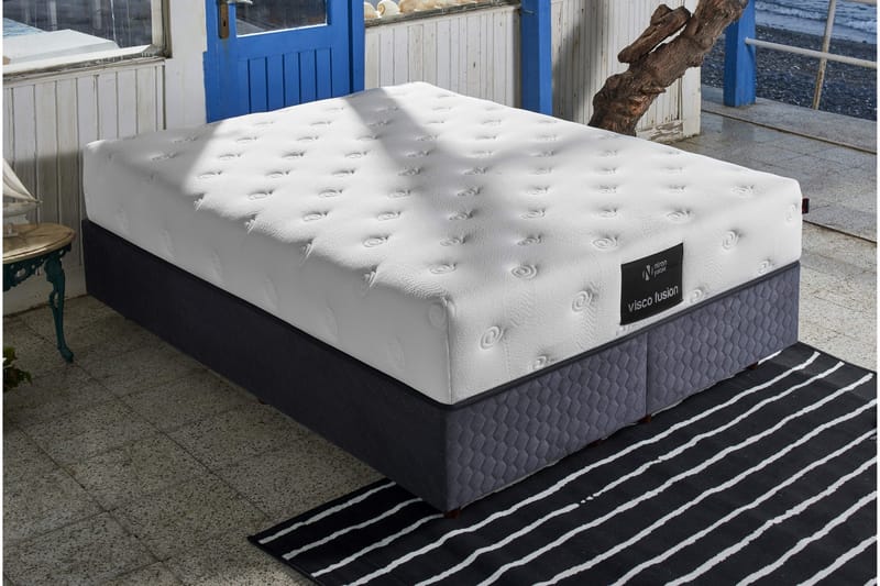 Joustinpatja 200x200 cm - Valkoinen - Huonekalut - Sänky - Patja - Joustinpatjat