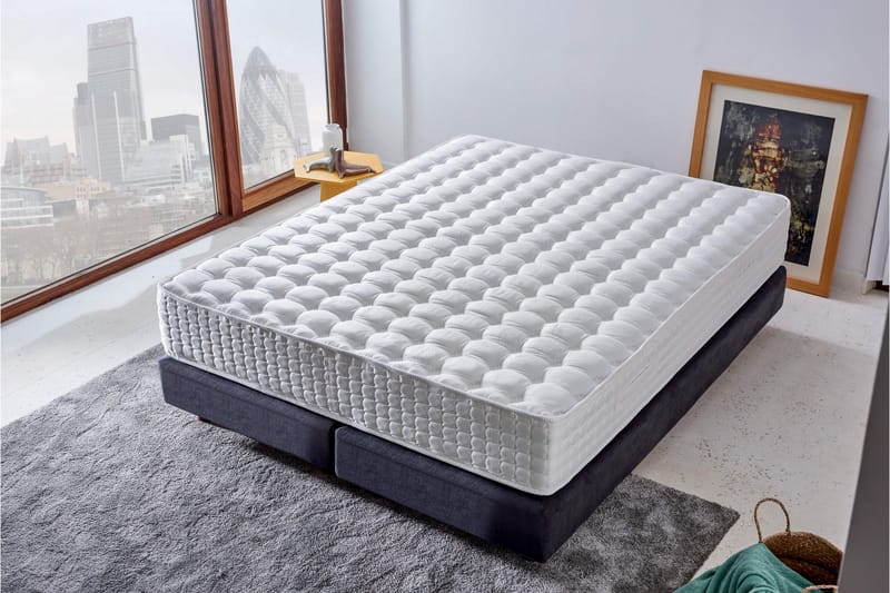 Joustinpatja 200x200 cm - Valkoinen - Huonekalut - Sänky - Patja - Joustinpatjat