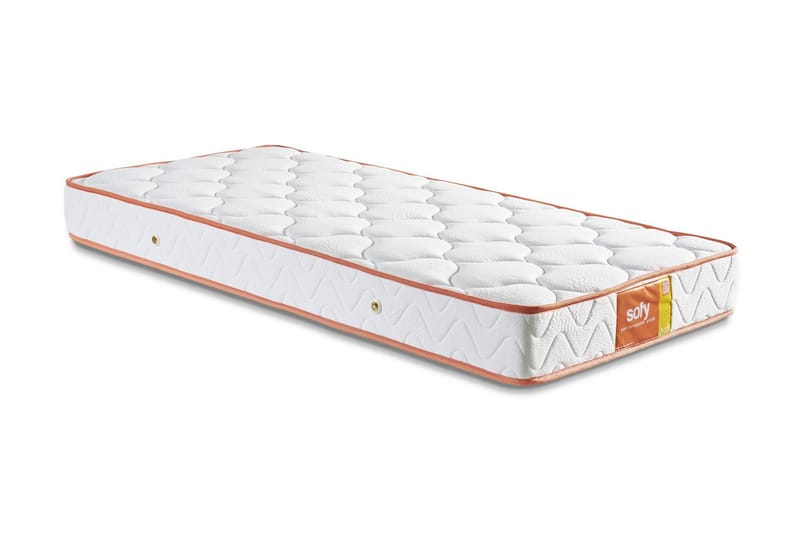 Joustinpatja 90x190 cm, Valkoinen/oranssi