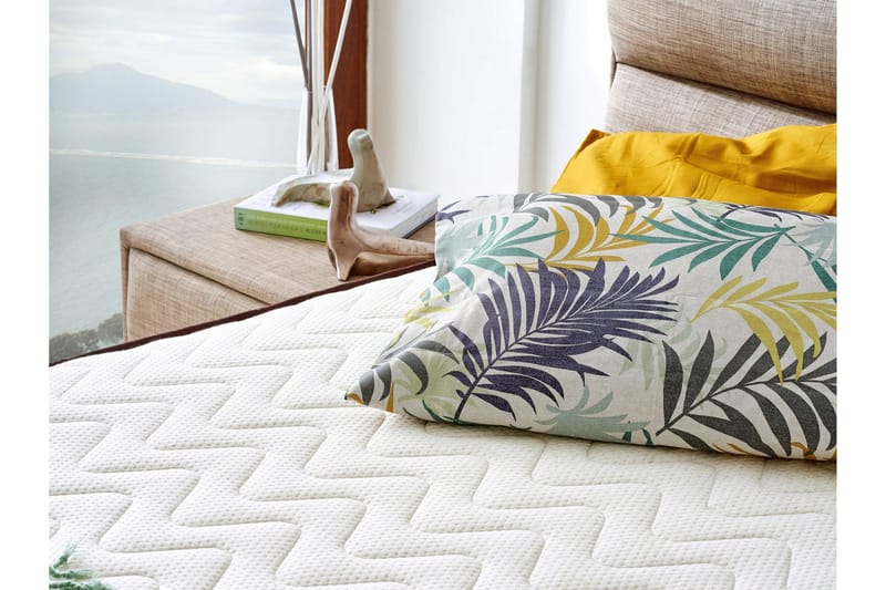 Joustinpatja 90x190 cm - Valkoinen/Ruskea - Huonekalut - Sänky - Patja - Joustinpatjat