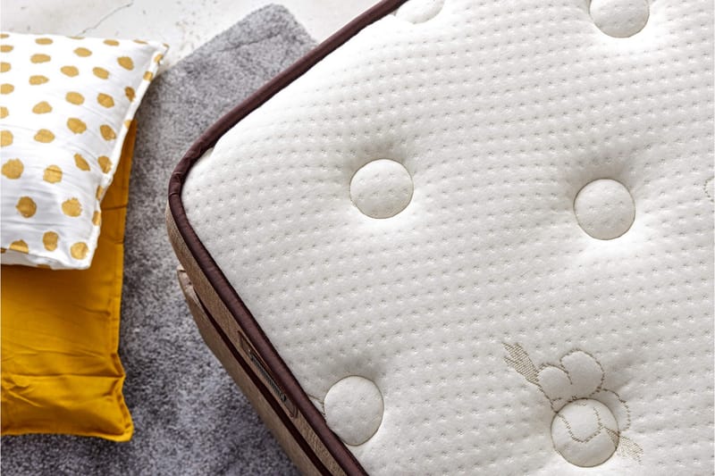 Joustinpatja 90x200 cm - Valkoinen/Beige - Huonekalut - Sänky - Patja - Joustinpatjat