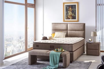 Joustinpatja 90x200 cm - Valkoinen/Beige - Huonekalut - Sänky - Patja - Joustinpatjat