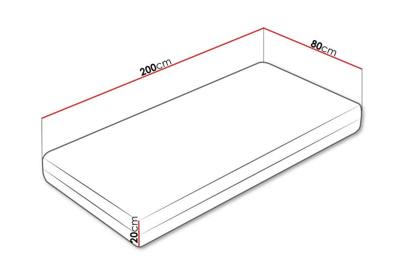 Joustinpatja Arigna 80x200 cm - Valkoinen - Joustinpatjat