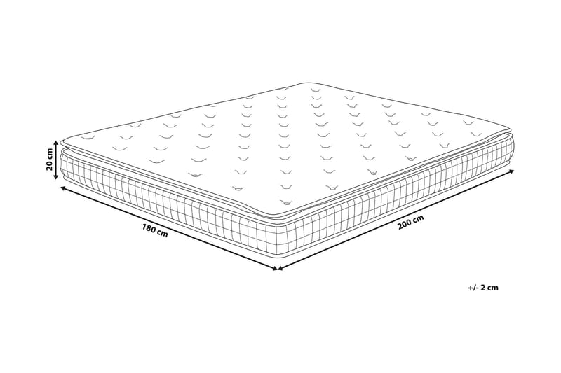 Joustinpatja Socourt 180x200 cm Kiinteä Memoryvaahto - Valkoinen - Huonekalut - Sänky - Patja - Joustinpatjat
