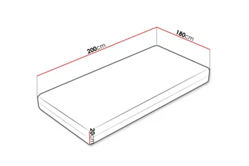 Profi Patja 200x180x20 cm - 180x200 - Huonekalut - Sänky - Patja - Joustinpatjat