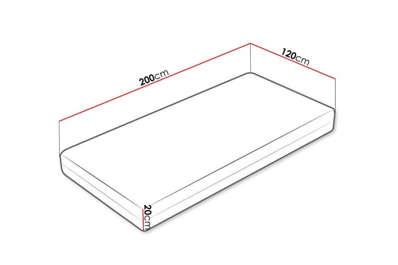 Profi Patja 200x120x20 cm - Huonekalut - Sänky - Patja - Joustinpatjat