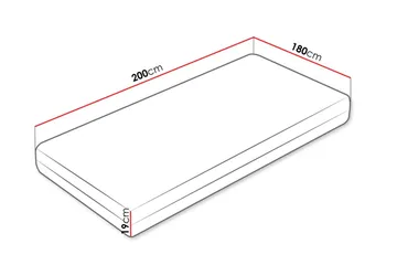 Milleryr Vaahdotusmadrassi 180x200 cm - Valkoinen - Huonekalut - Sänky - Patja - Vaahtomuovipatja