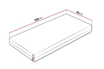 Milleryr Vaahdotusmadrassi 90x200 cm - Valkoinen - Huonekalut - Sänky - Patja - Vaahtomuovipatja