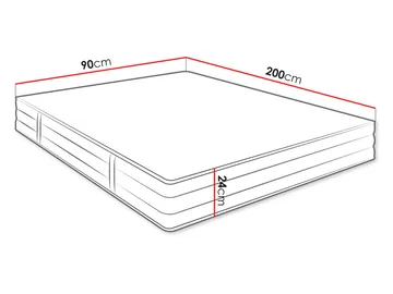 patja Patja MEDIQ H3 90x200 cm - Huonekalut - Sänky - Patja - Joustinpatjat