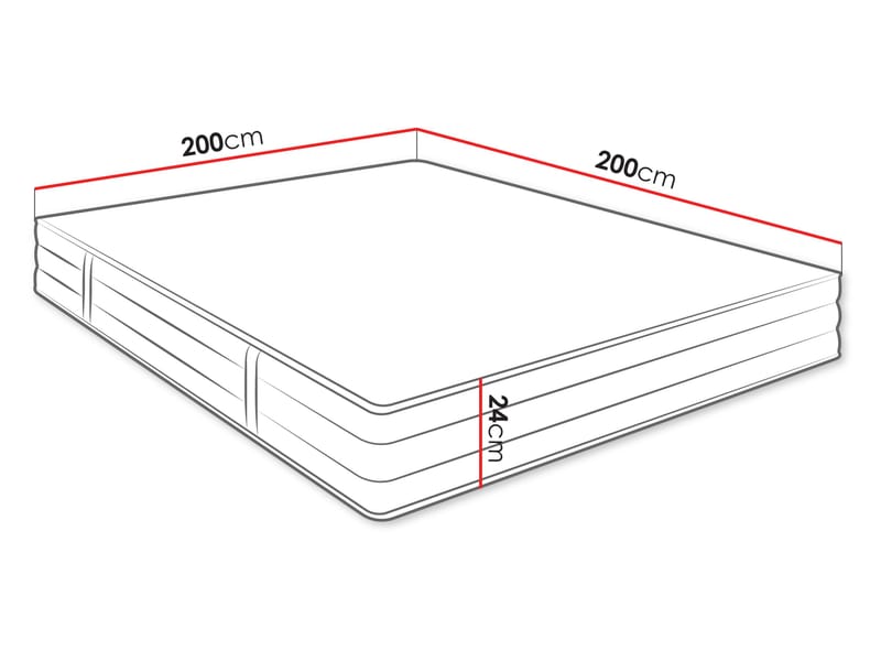 patja Patja MEDIQ H3 200x200 cm - Huonekalut - Sänky - Patja - Joustinpatjat