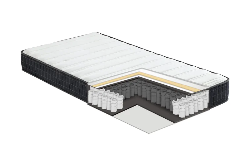 Jousipatja Harmonly Uno Pocket - Valkoinen/Harmaa - Huonekalut - Sänky - Patja - Petauspatja & sijauspatja