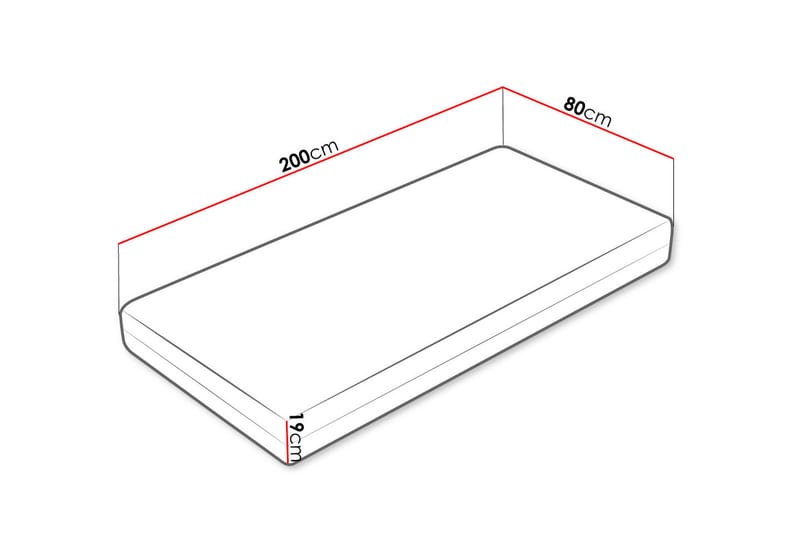 Patja Mebane 80x200 cm - Valkoinen - Petauspatja & sijauspatja