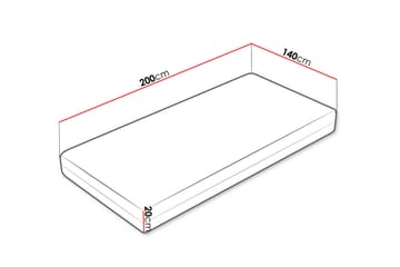 Patja Mebane Hard 140x200 cm - Valkoinen - Huonekalut - Sänky - Patja - Petauspatja & sijauspatja