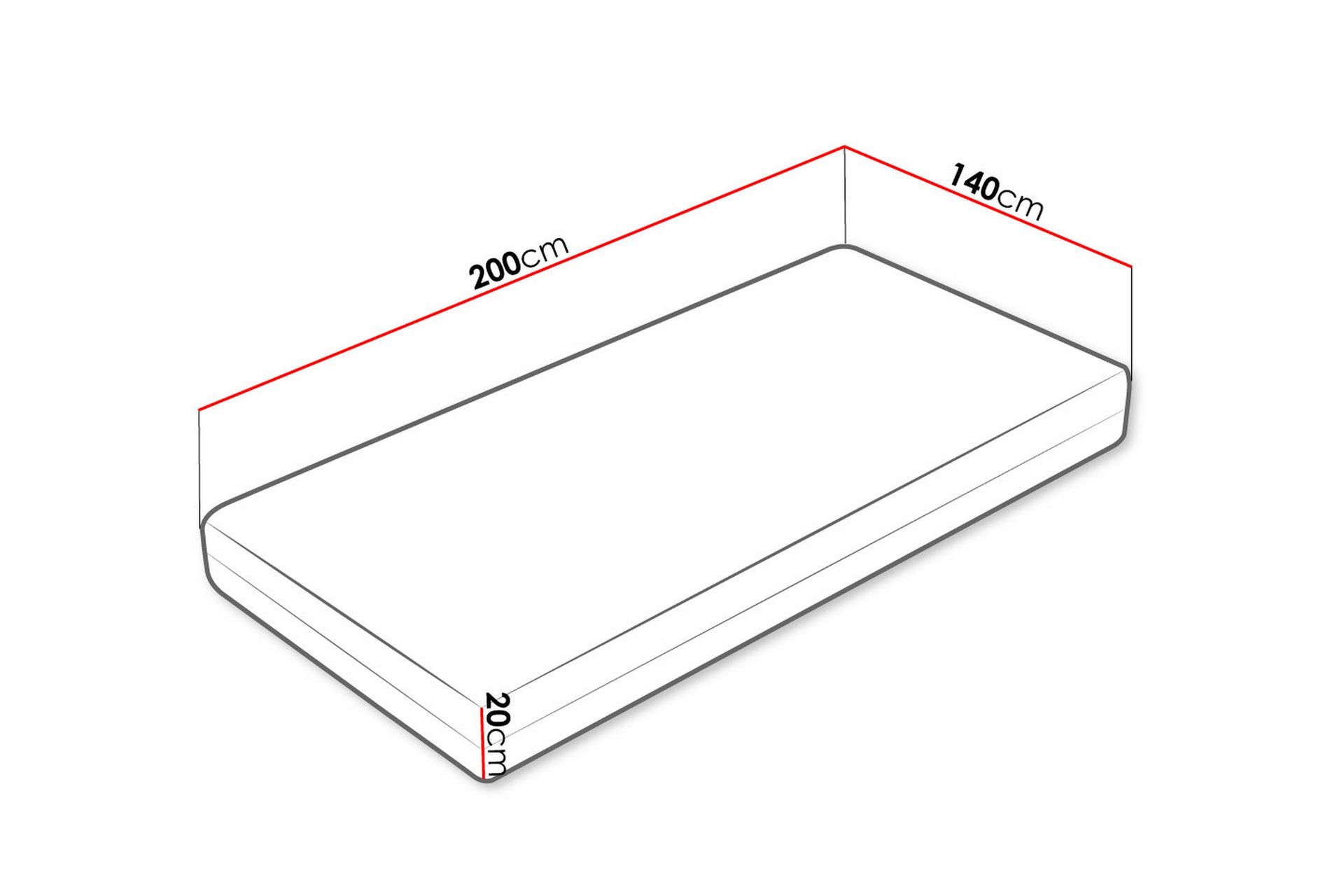 Patja Mebane Hard 140x200 cm - Valkoinen - Huonekalut - Sänky - Patja - Petauspatja & sijauspatja