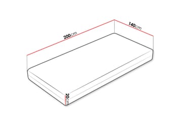 Patja Mebane Hard 140x200 cm - Valkoinen - Huonekalut - Sänky - Patja - Petauspatja & sijauspatja