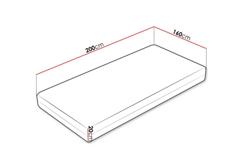 Patja Mebane Hard 160x200 cm - Valkoinen - Huonekalut - Sänky - Patja - Petauspatja & sijauspatja